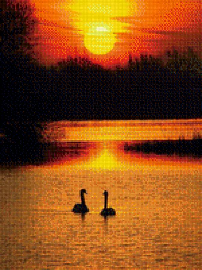 серия "природа" - море, лебеди - предпросмотр