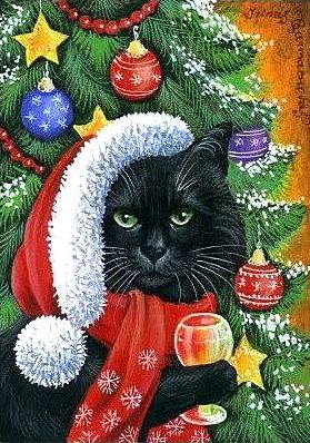 Новогодняя киска - кошки, животные - оригинал