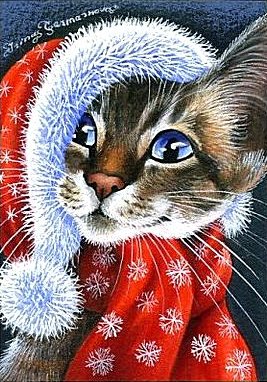 Новогодняя киска - кошки, животные - оригинал