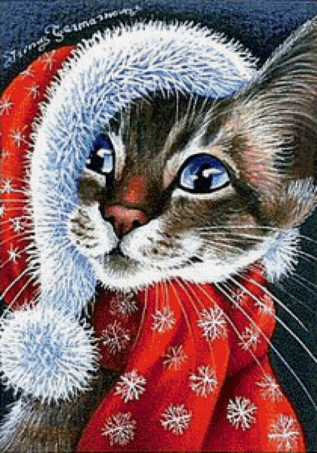 Новогодняя киска - животные, кошки - предпросмотр