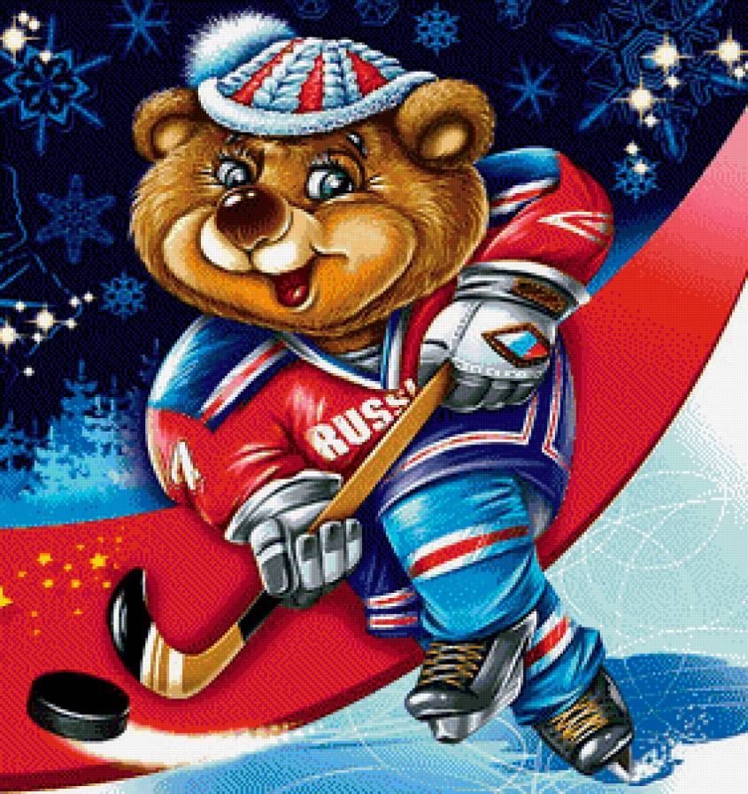 Олимпиада-2014 - хоккей, спорт, олимпиада, сочи, мишка, коньки - предпросмотр