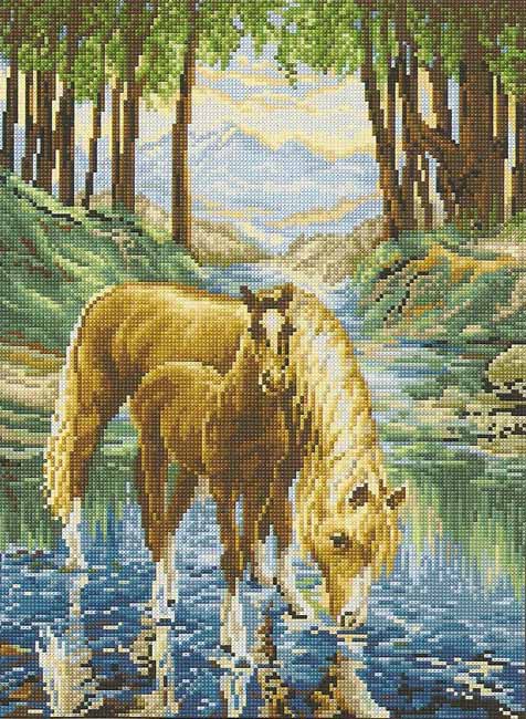 водопой - лошади - оригинал