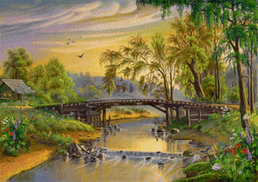 серия "весна" - весна.природа.река.мост - предпросмотр