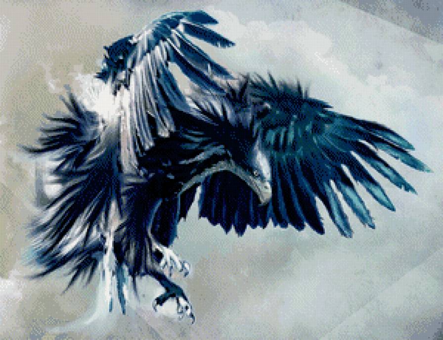 полет хищника - живопись, крылья, акварель, птицы - предпросмотр