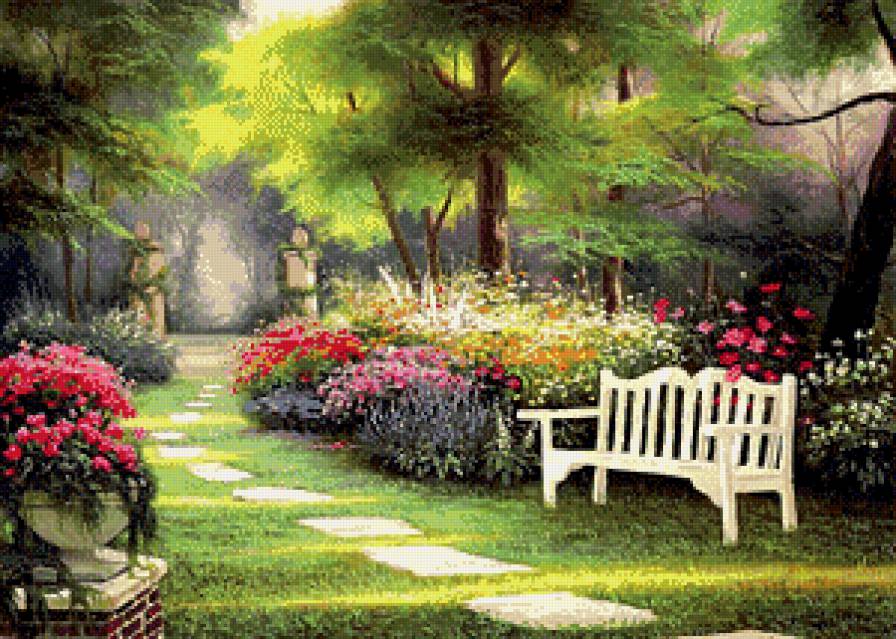 Уголок парка - парк, красота, растения, пейзаж, цветы - предпросмотр