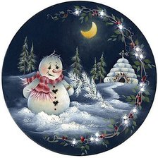 Схема вышивки «снеговик  рождественская ночь»