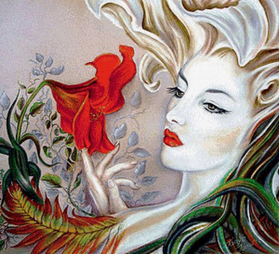 Женский образ - образ, девушка, цветы - предпросмотр