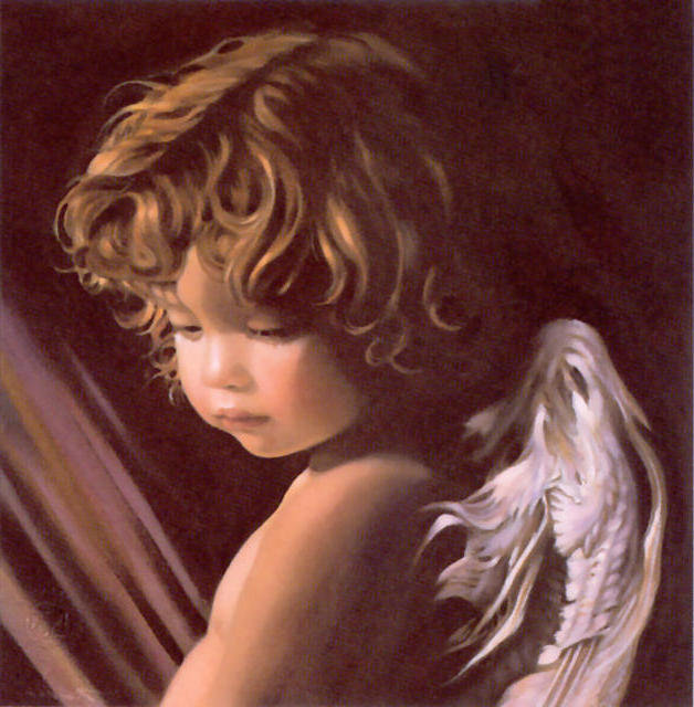 грустный ангел - дети, мальчик, девочка, ангел - оригинал