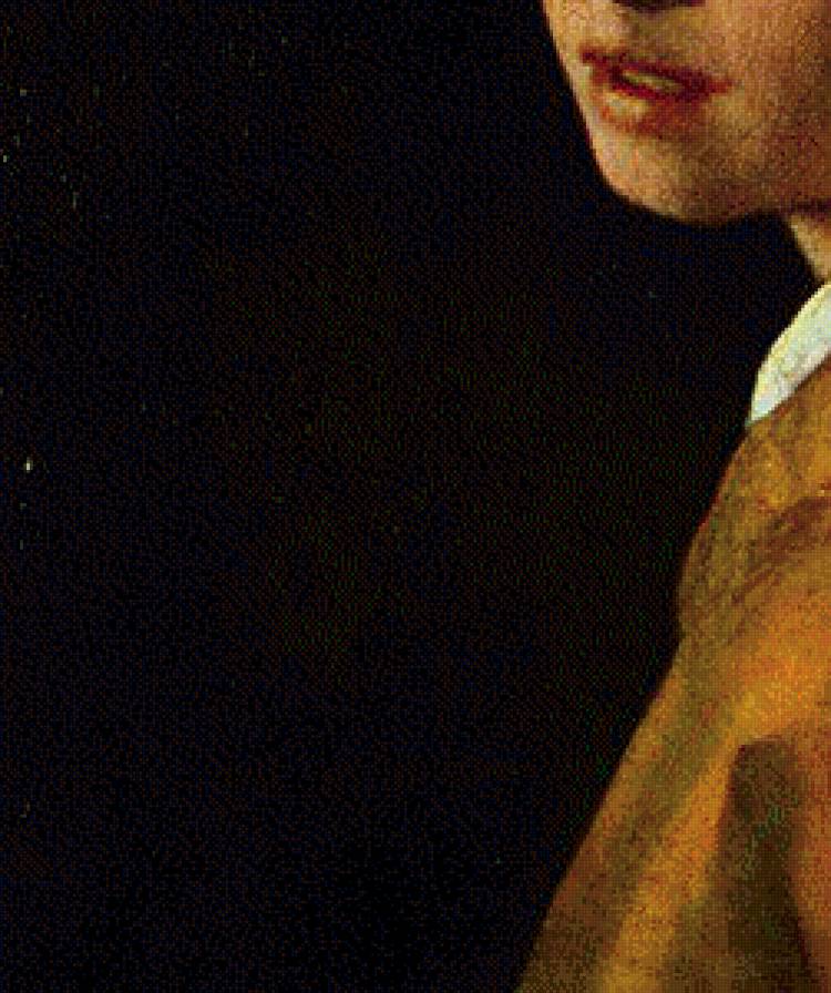 «Девушка с жемчужной серёжкой» Ян Вермеер ч. 3 низ - картины, ян вермеер, девушка с жемчужной сережкой - предпросмотр