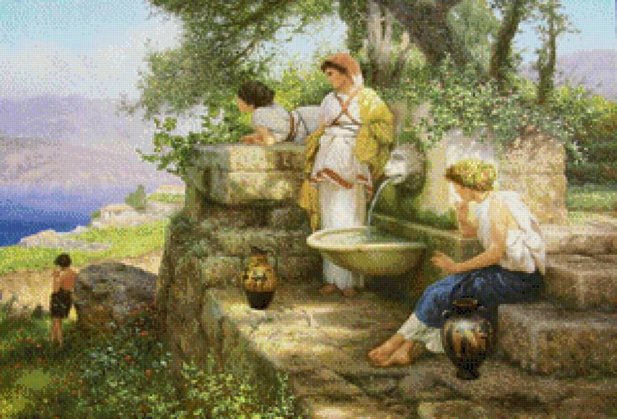 около источника - живопись - предпросмотр