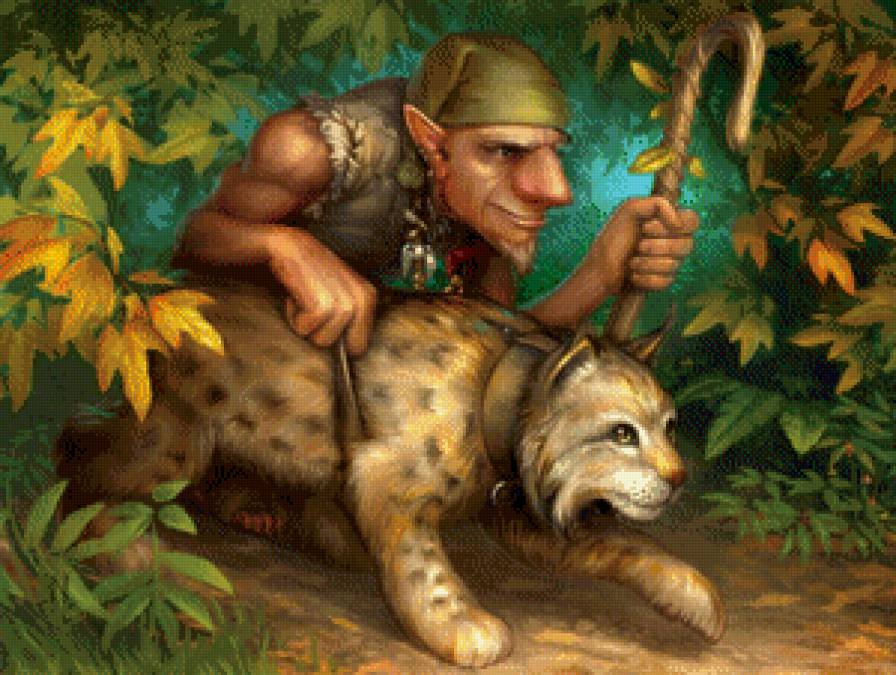 лешший я! обхожу свои угодья... - лешший, хищники, сказка, существа, лес, ягуар - предпросмотр