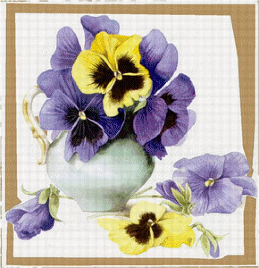 Анютины Глазки - анютины глазки, натюрморт, букет, цветы - предпросмотр