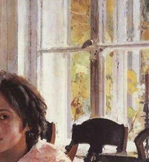 Валентин Серов "Девочка с персиками" ч.2 верх - валентин серов, картины, девочка с персиками - оригинал