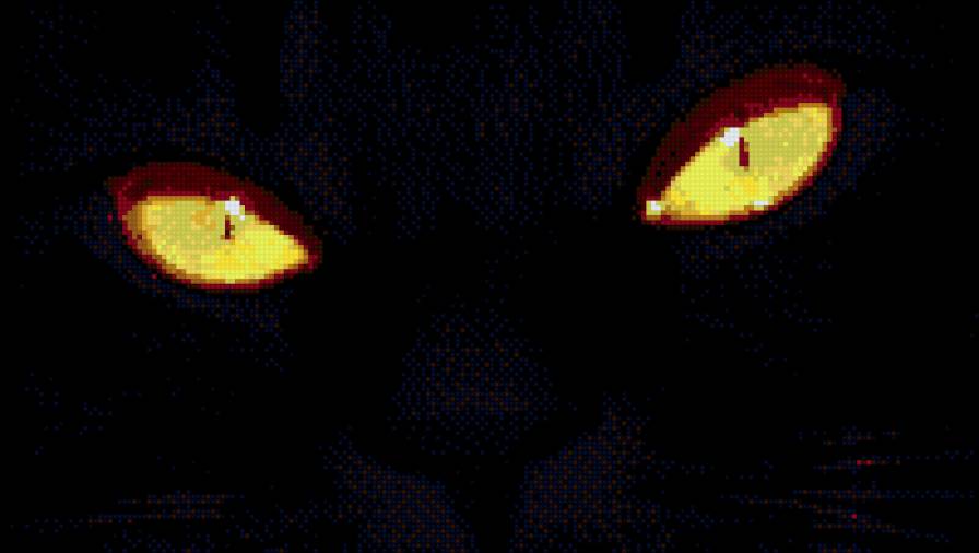 глаза чёрной кошки - кошки - предпросмотр