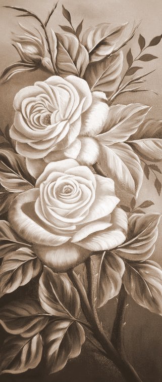 Розы - сепия, цветы, розы, монохром - оригинал