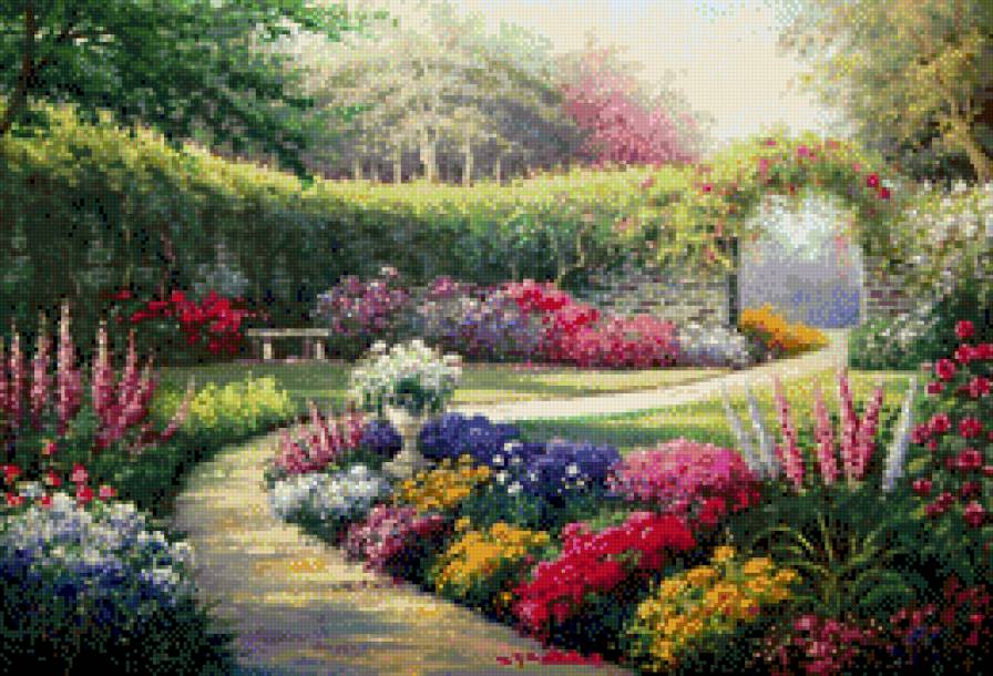 утро в саду - сад, цветы - предпросмотр