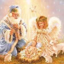Схема вышивки «ангелок и святой николай»