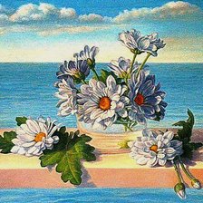 Ромашки и море