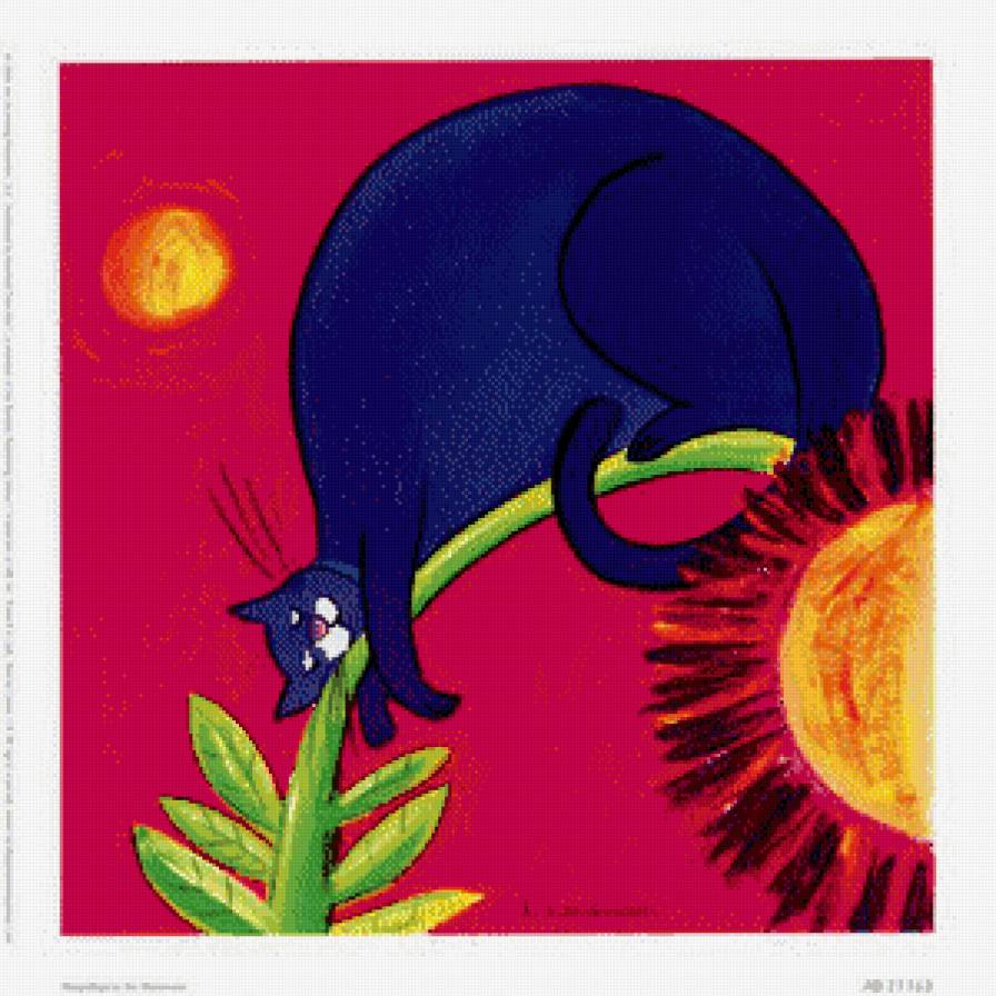 Кошка на цветке - подушка, кошка, цветок - предпросмотр