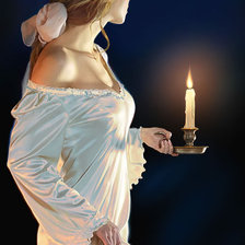 Оригинал схемы вышивки «Девушка со свечой» (№529130)