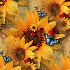 Оригинал схемы вышивки «Бабочка на цветке» (№529281)