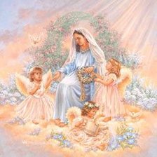 Схема вышивки «ангелы и дева мария»