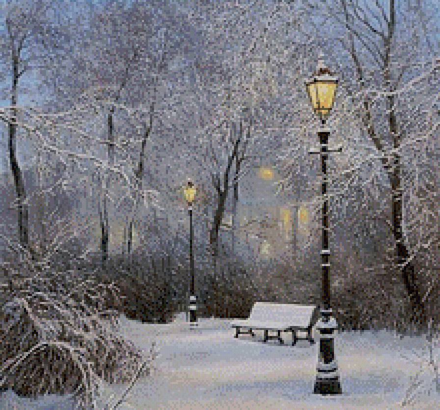 зимний сквер - з - оригинал