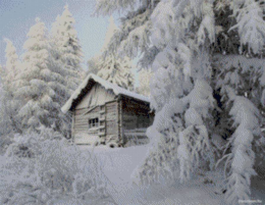 пушистая зима - зима. снег. дома - предпросмотр