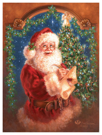 санта со списком подарков - дона гелсингер, новый год, рождество, санта клаус, дед мороз, зима - оригинал