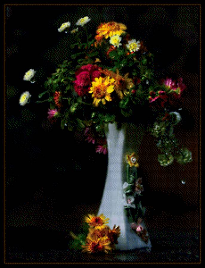 Цветы - цветы, на черном - предпросмотр