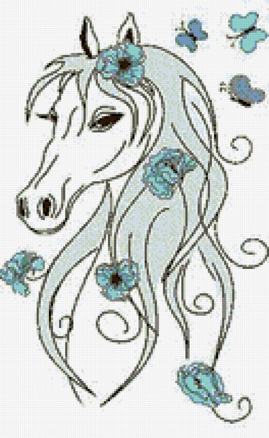 конячка - цветы, животные, год лошади, лошадь - предпросмотр