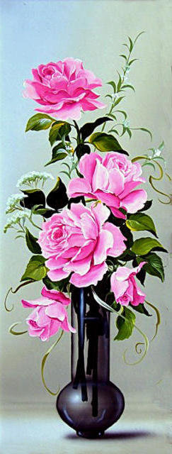 Розы - ваза, цветы, розы, букет - оригинал