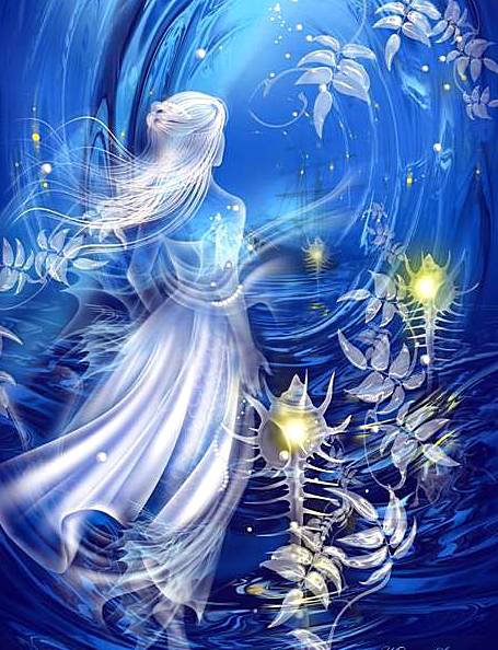 Миражи - фантазия, море, мираж, подводный мир, девушка - оригинал