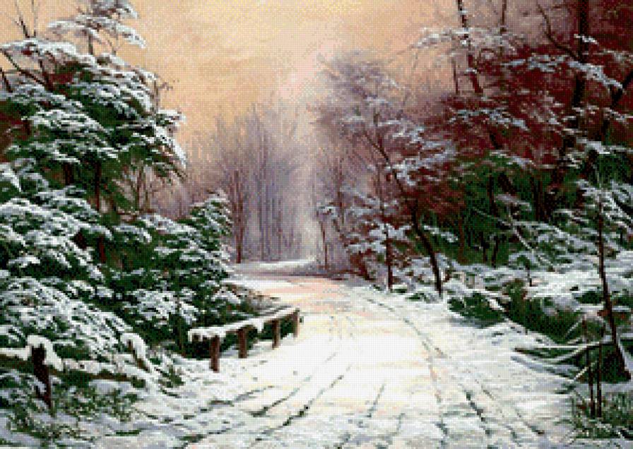 Зимняя дорога - пейзаж, дорога, зима, лес - предпросмотр