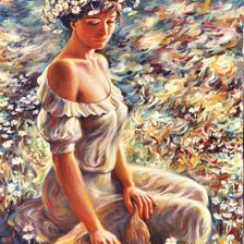 Схема вышивки «Венок из ромашек»