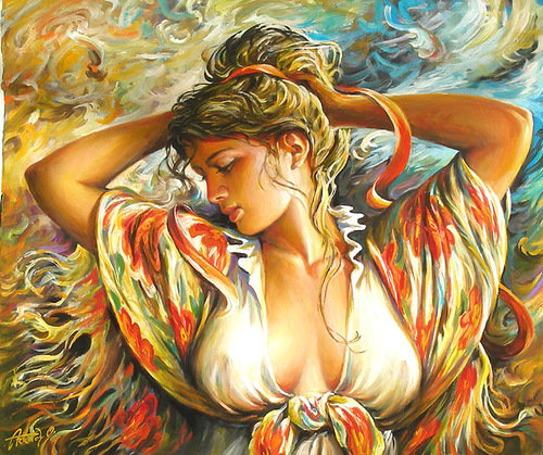 Девушка с шалью - девушка - оригинал