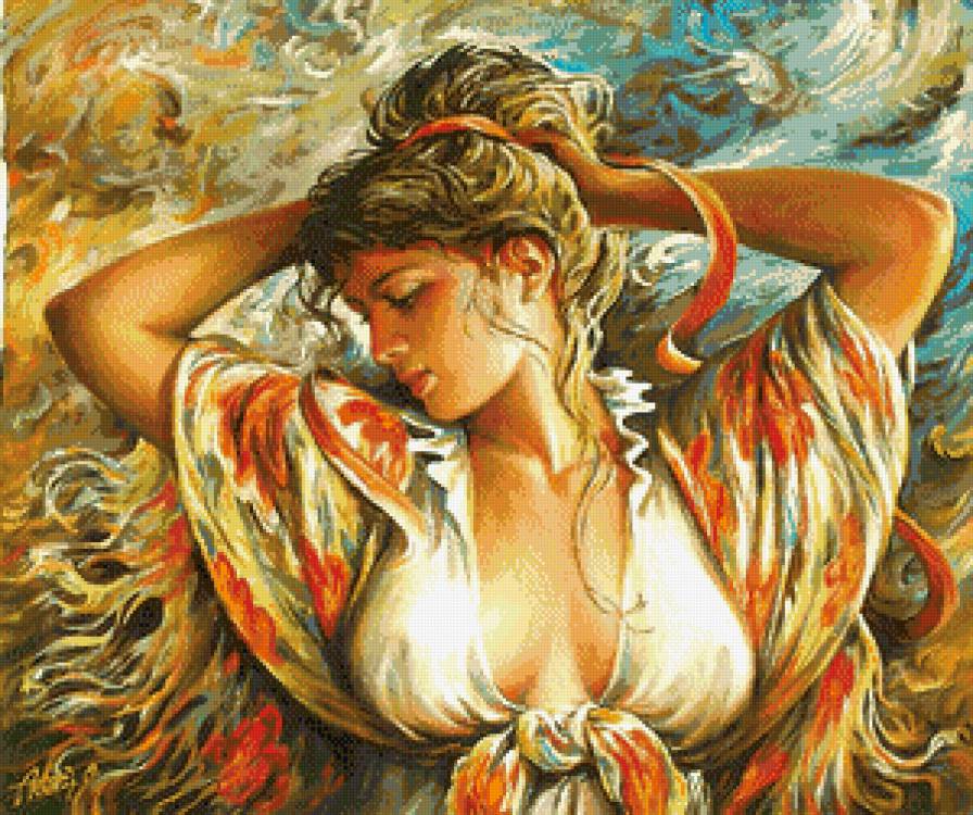 Девушка с шалью - девушка - предпросмотр