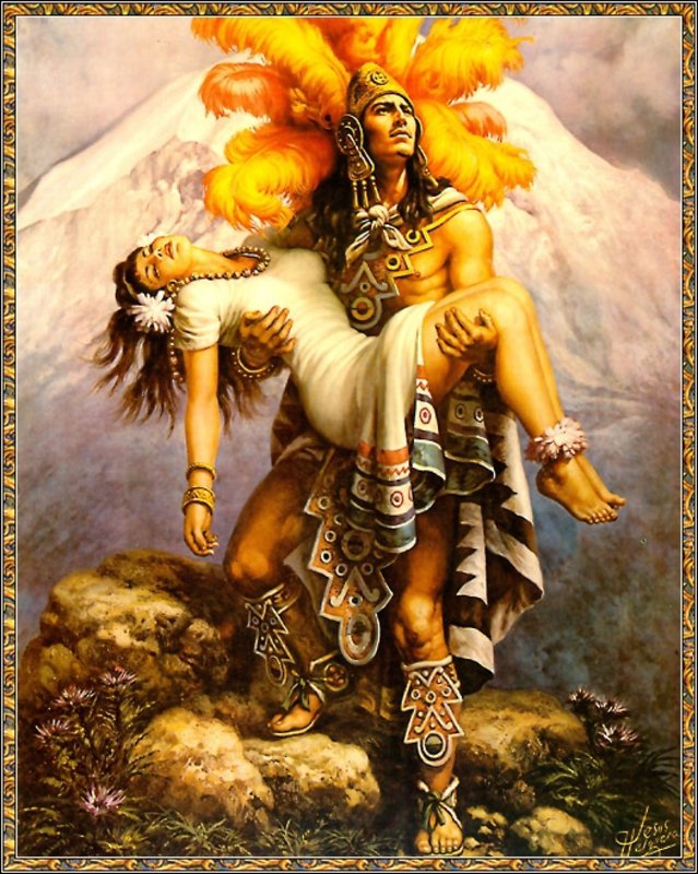 Любовь вождя - пейзаж, пара, горы, мужчина, девушка - оригинал