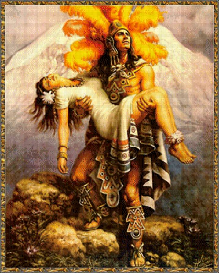 Любовь вождя - пара, пейзаж, мужчина, горы, девушка - предпросмотр