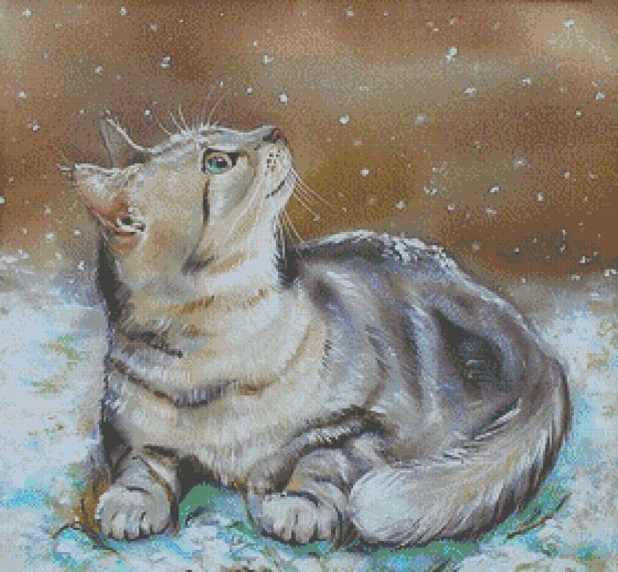 Кошечка (акварель Логинова Аннет) - картины, кошки, живопись, животные, акварель - предпросмотр