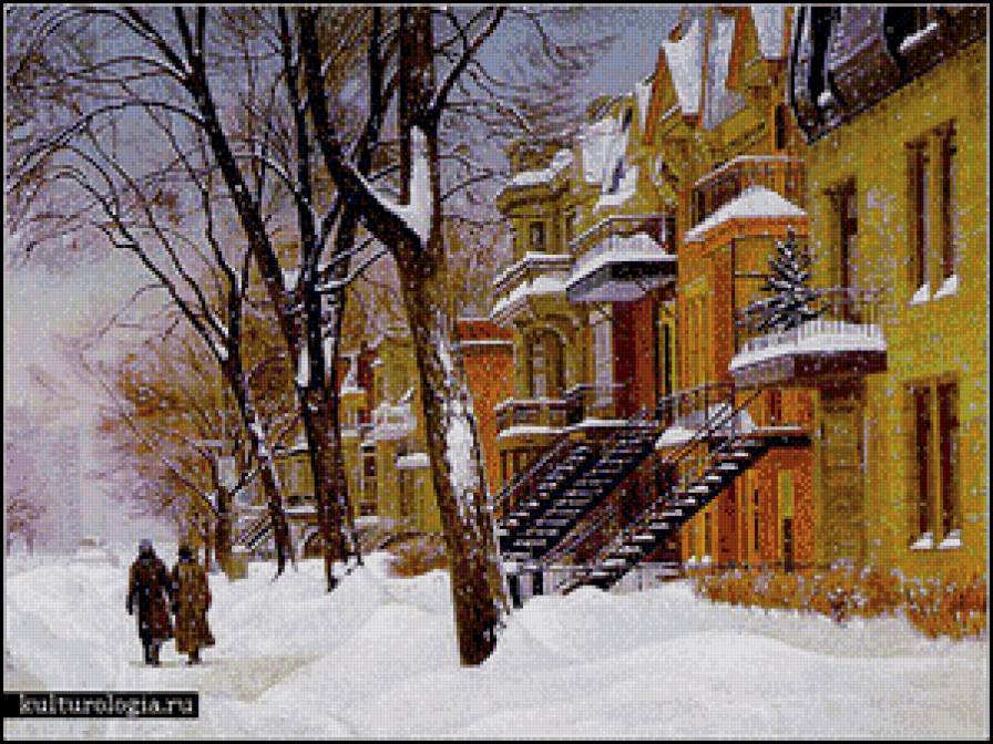 серия "города" - пейзаж.город.зима - предпросмотр