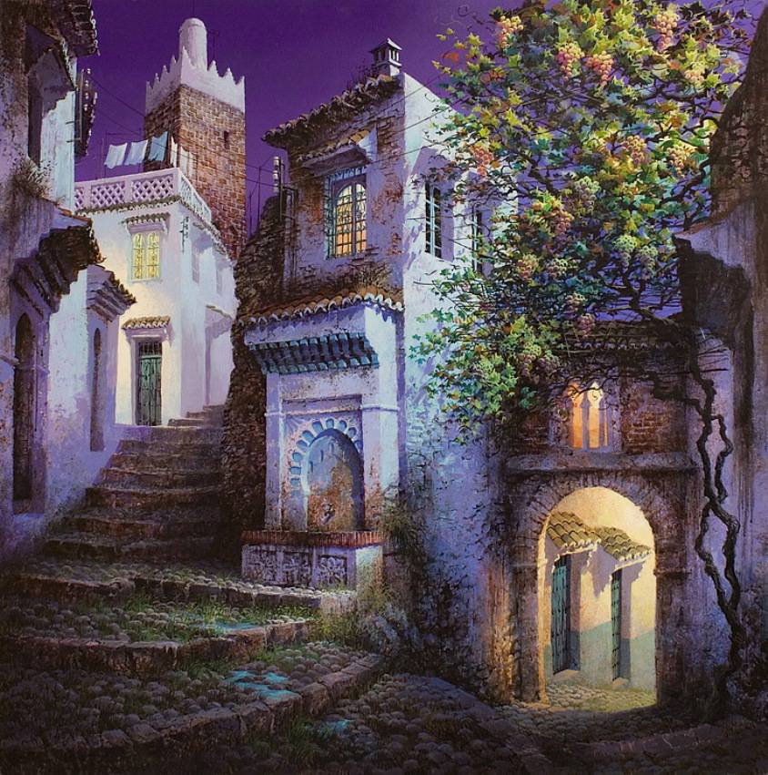 серия "города" - пейзаж.город.вечер - оригинал