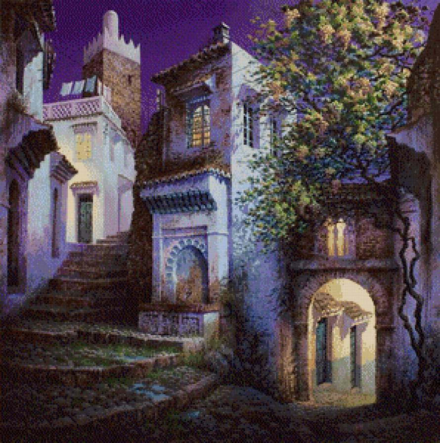 серия "города" - пейзаж.город.вечер - предпросмотр