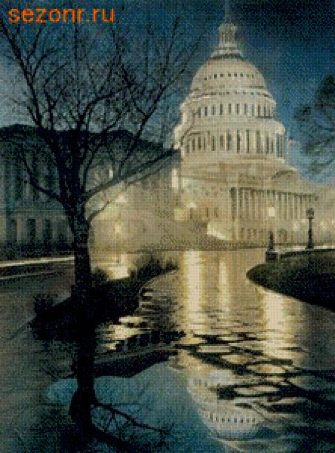 серия "города" - пейзаж.город.ночь - предпросмотр