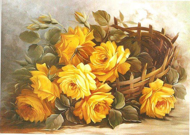 жёлтые розы - букет, розы, цветы, охапка, корзинка, королева цветов - оригинал
