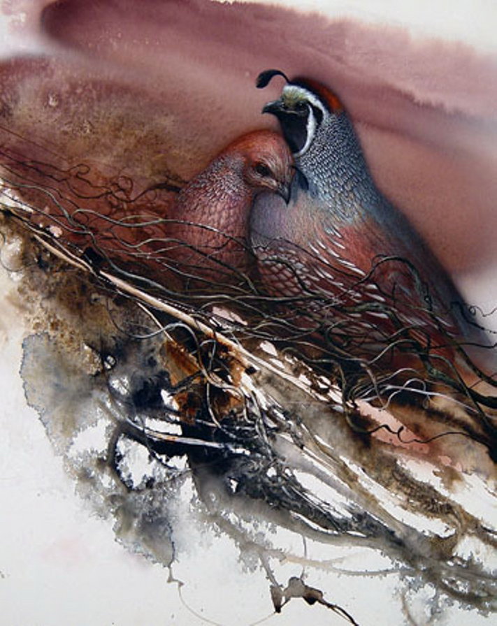 ли богл 13 фазаны - картина, пара, журавли, фазаны, птицы, ли богл, живопись - оригинал