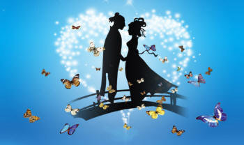 Один сон на двоих - сон, парень и девушка, бабочки, мост. сердце - оригинал
