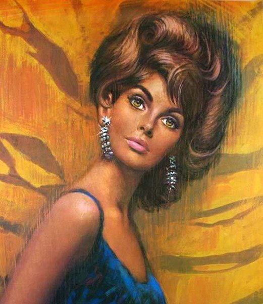 Серия "Ретро" - девушка - оригинал