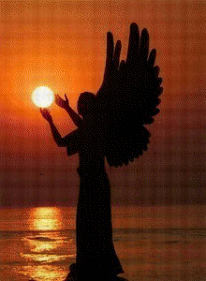 Ангел - пейзаж, ангелы, море - предпросмотр