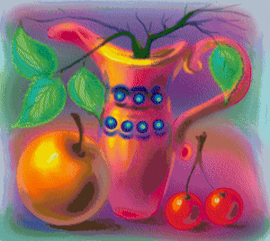 Яркий натюрморт - фрукты, натюрморт - предпросмотр